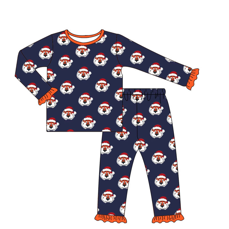 Girls Tiger Santa Hat Pajamas