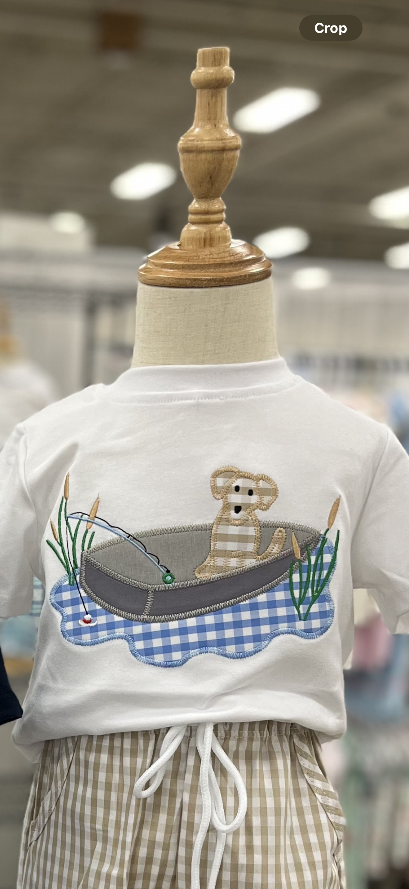 Boys Fishing Dog Applique Pants Set