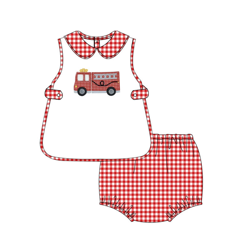 Boys Firetruck Diaper Set