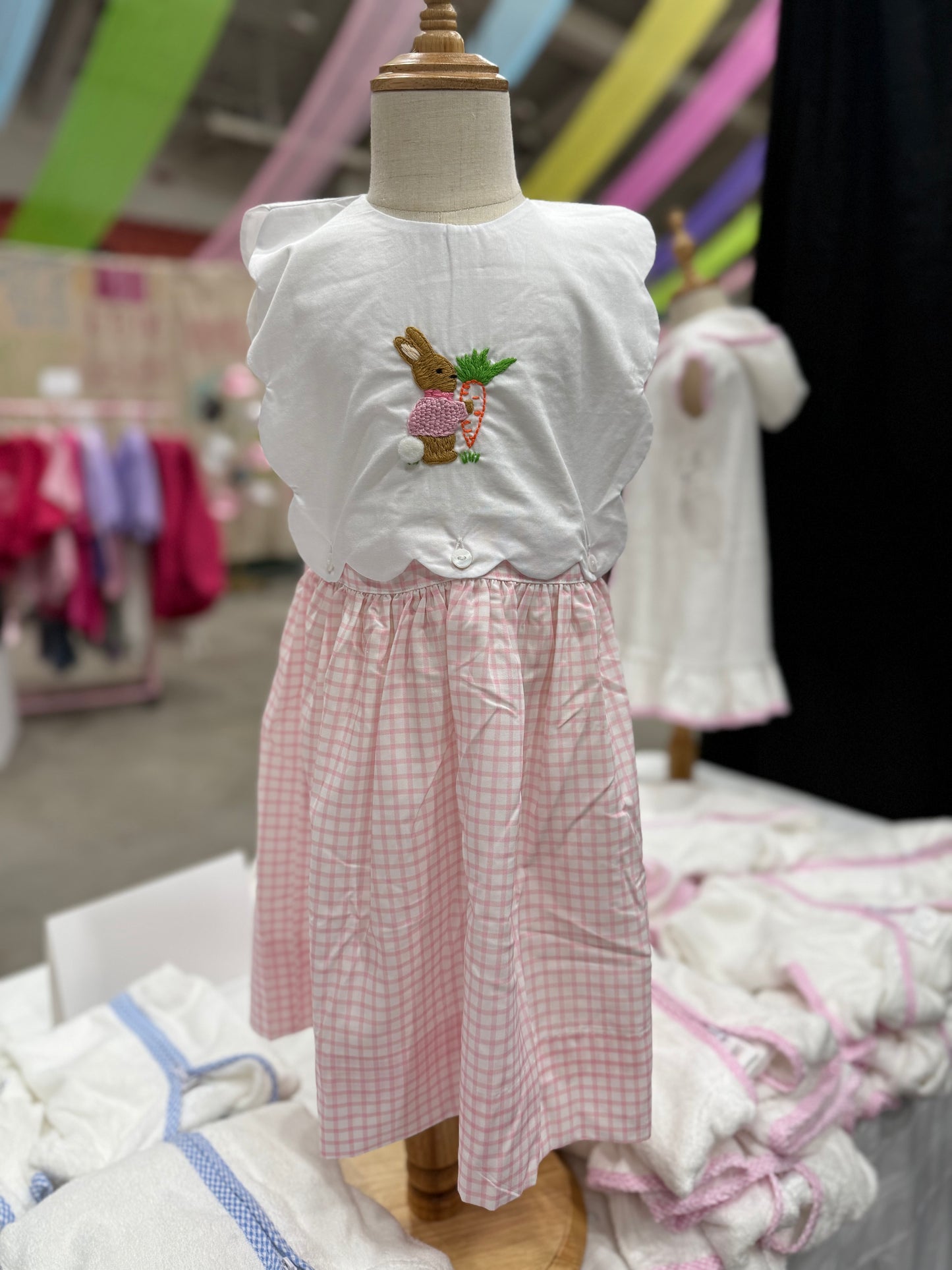 Girl’s Hand Embroidery Easter Bunny Dress