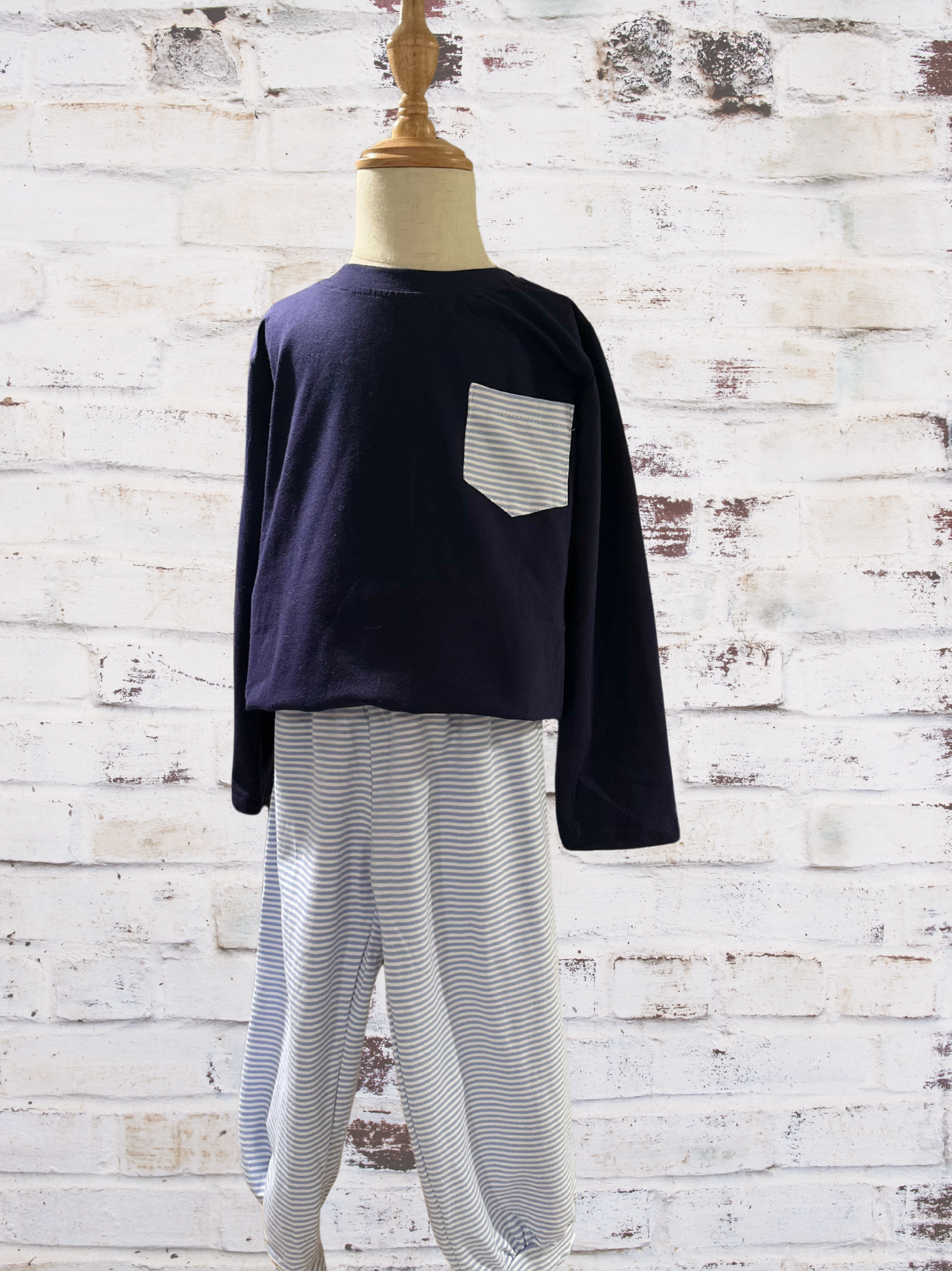 Boys Striped Set Navy Blue