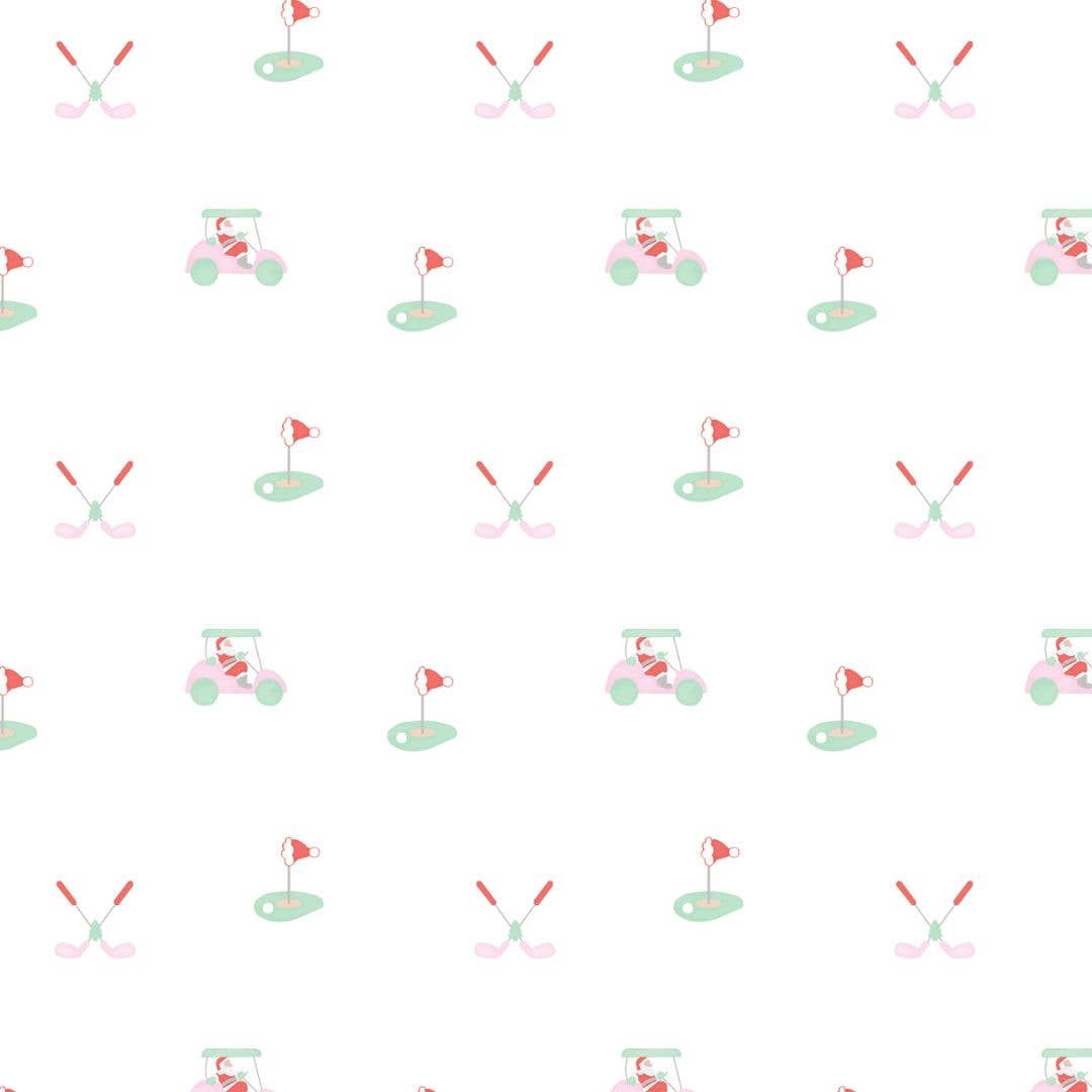 Pink Santa Golf Organic Cotton Christmas Pajama Set