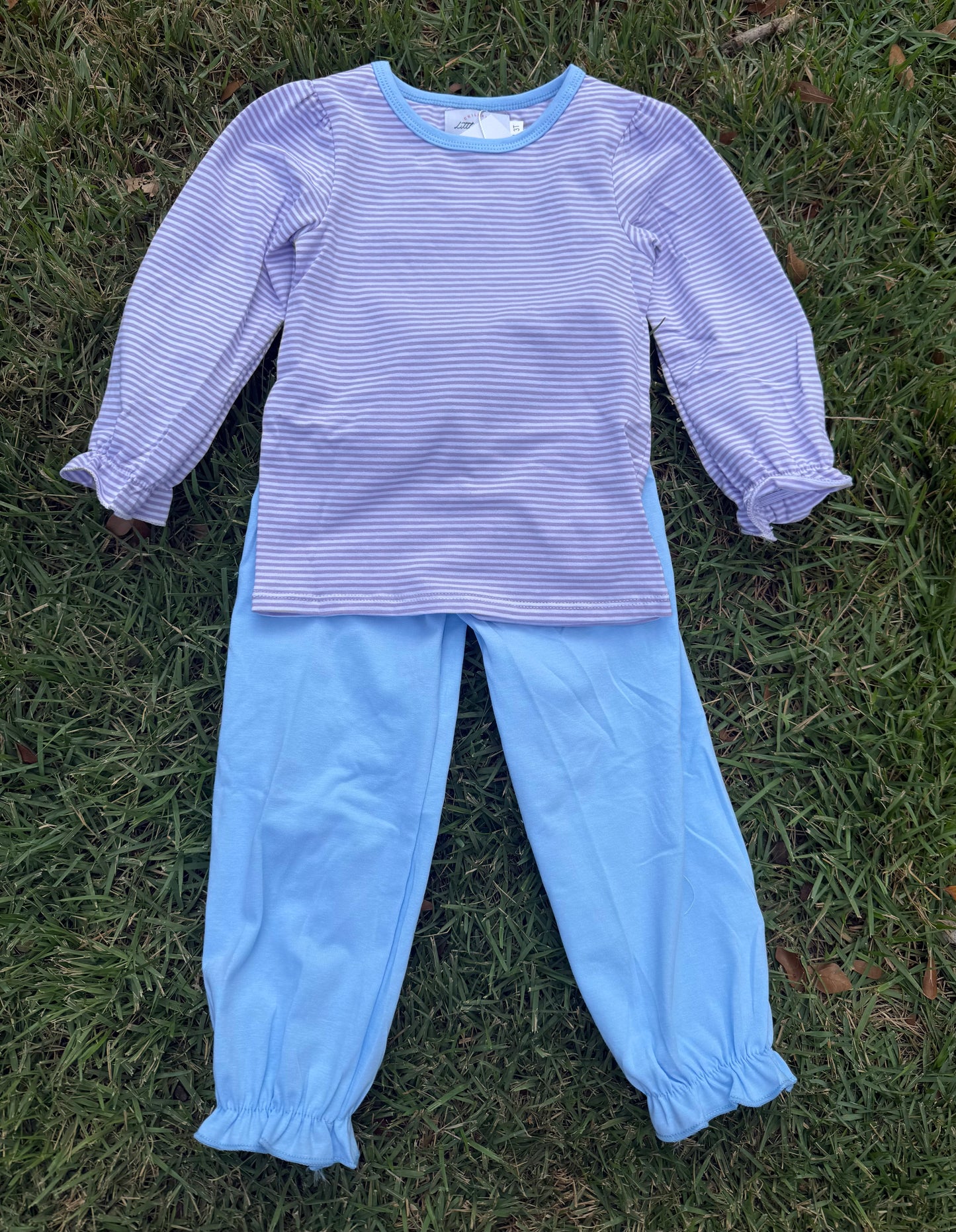 Girls Purple and Light Blue Pants Set