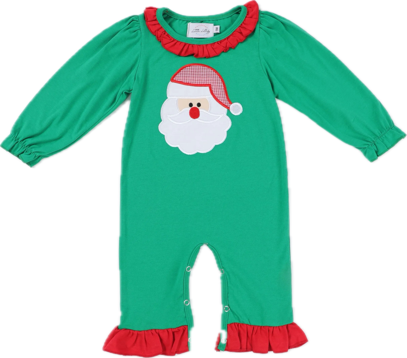 Girls Applique Santa Clause Longall