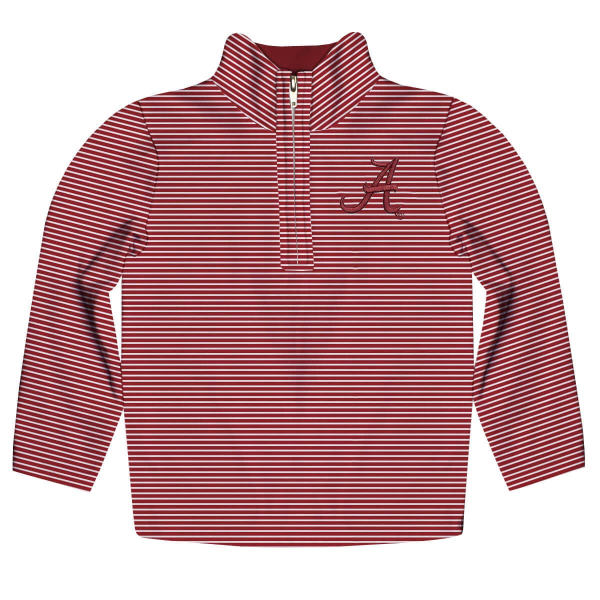 Alabama Crimson Embroidered Stripe Quarter Zip Pullover: Red-red / 3