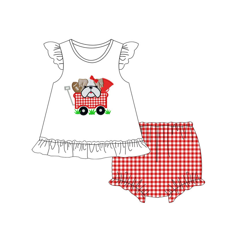 Girls Bulldog Football Diaper Set