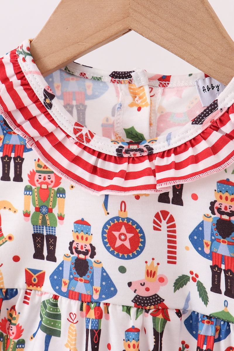Nutcracker Print Ruffle Bubble