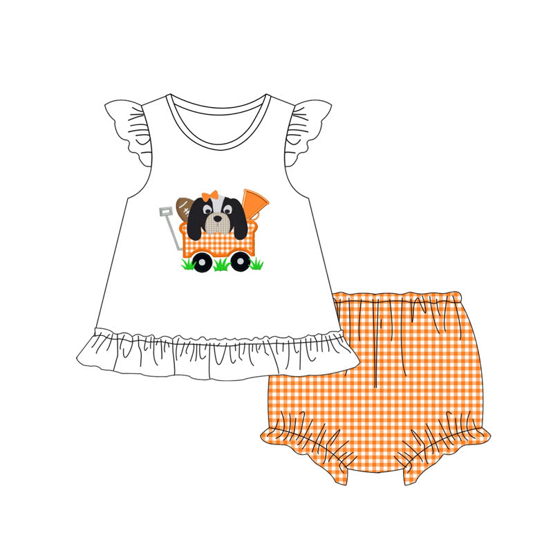 Girls Dog Football Diaper Set