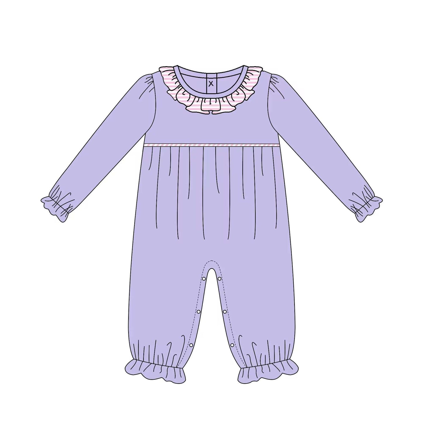 Purple with Pink Stripe Accent Longall