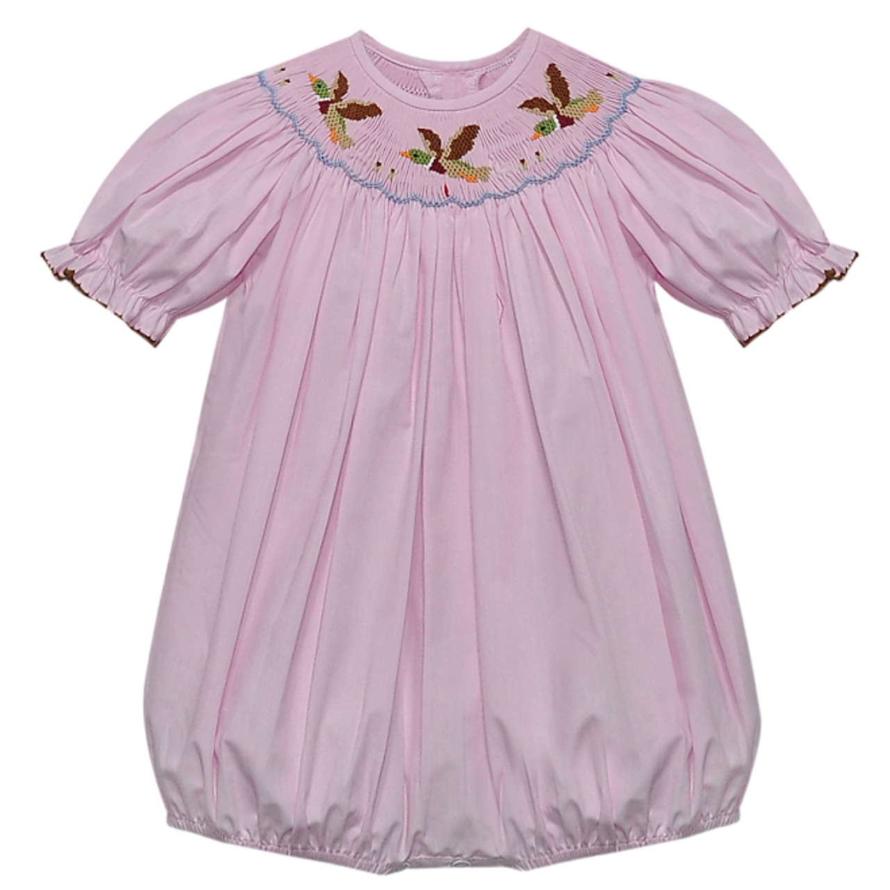 Girls Hand Smocked Duck Bubble