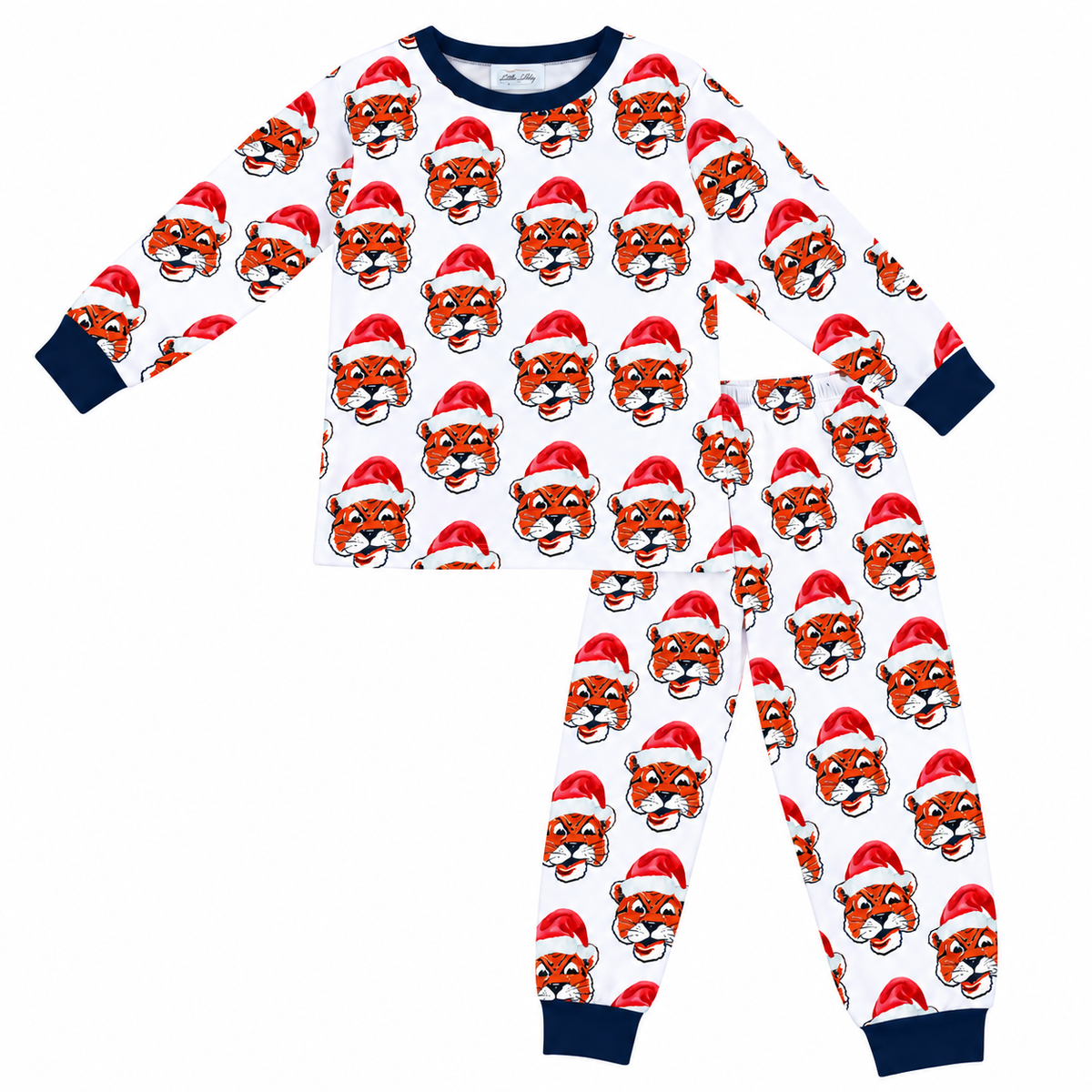 Santa Tiger Mascot Two Piece Pajamas Preorder