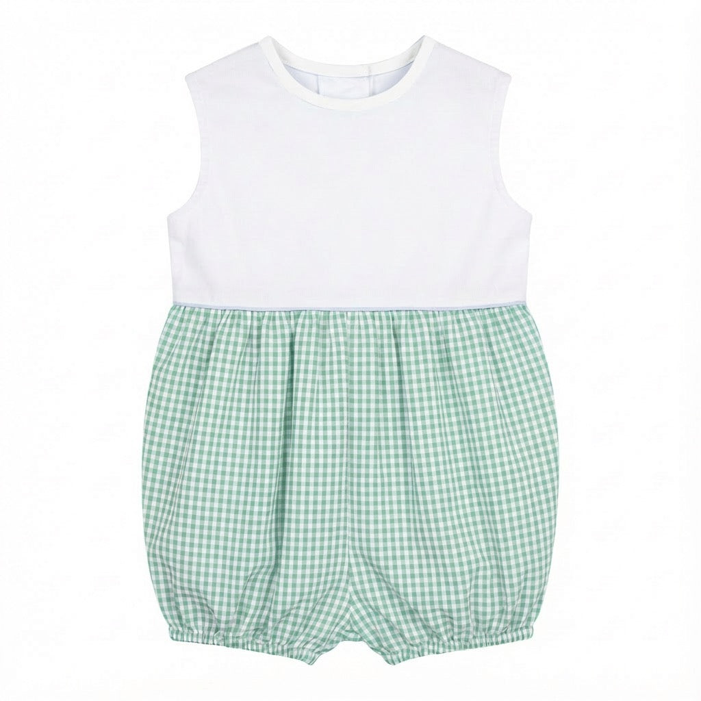 Boys Green Gingham Bubble