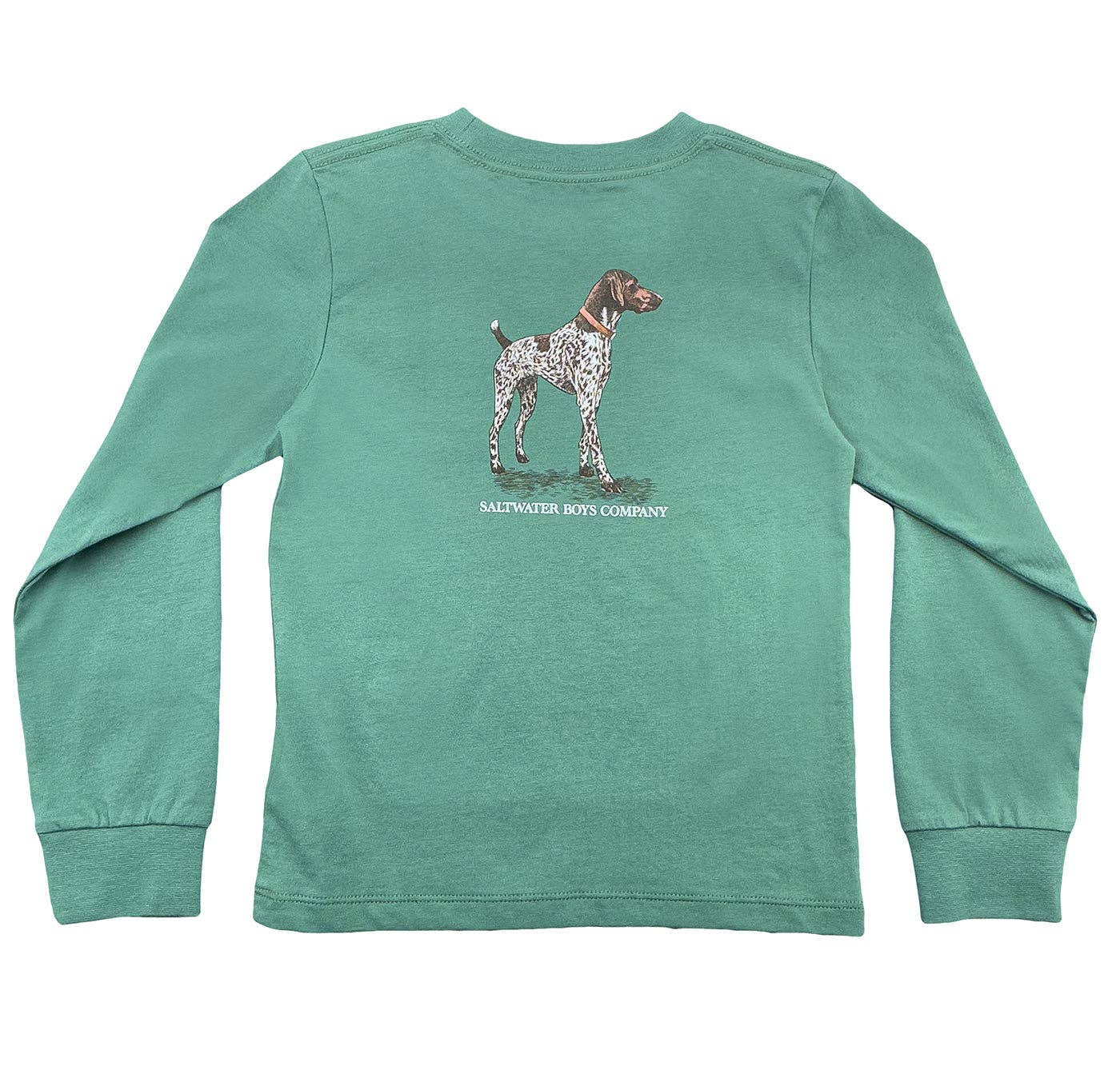 Pointer Hunting Dog Graphic Tee LS Green