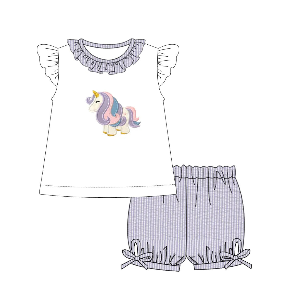 Girls Unicorn Short Set