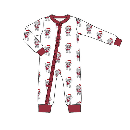 Girls Elephant Santa Hat Zippy Pajamas Preorder