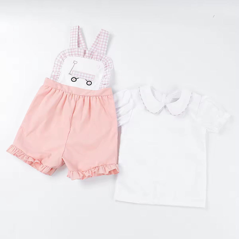 Girls Wagon Romper with Undershirt