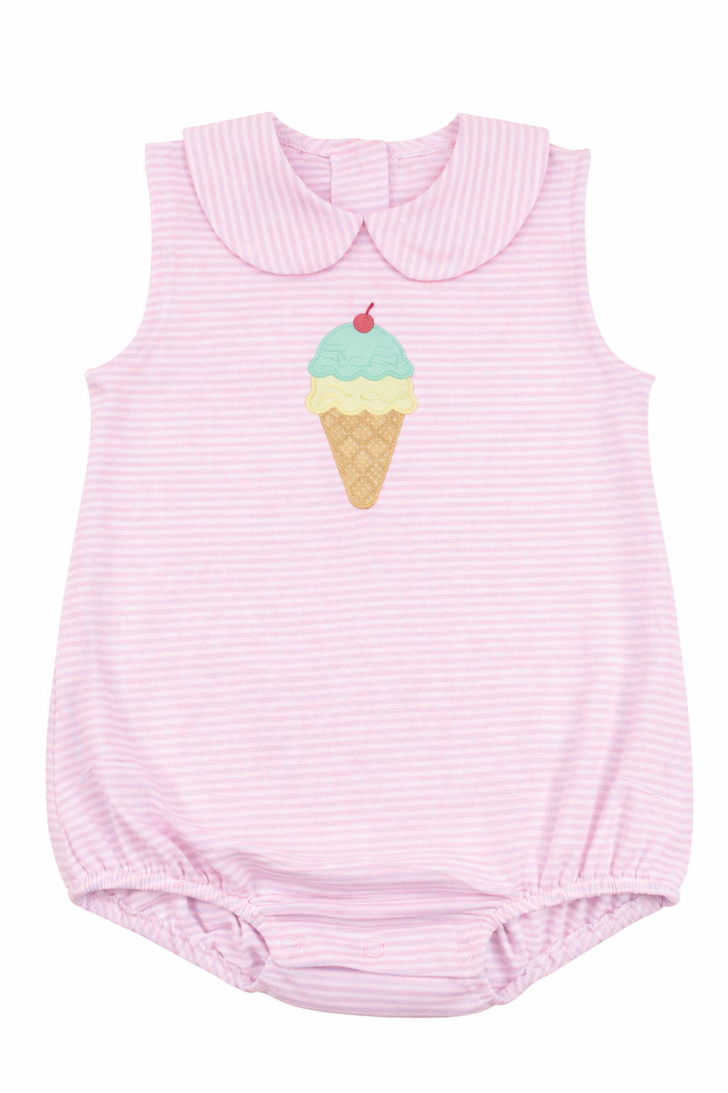 Girls Appliqué Ice Cream Cone Bubble