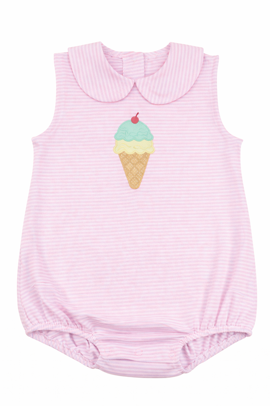 Girls Appliqué Ice Cream Cone Bubble Preorder