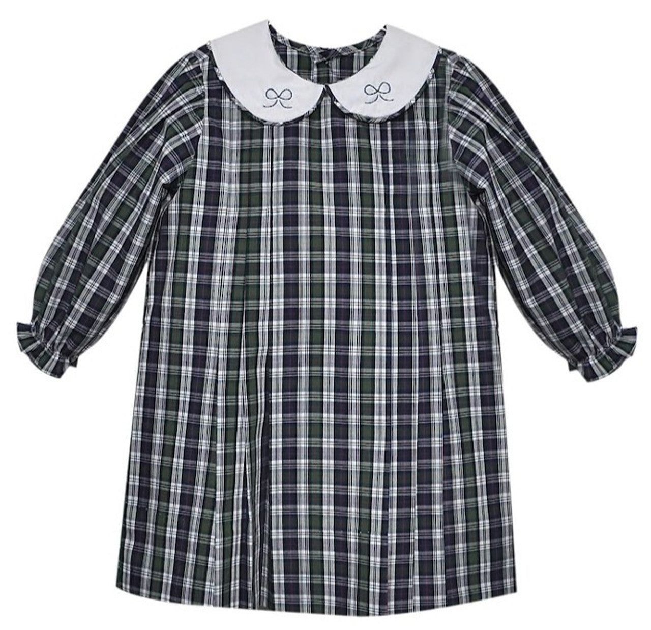 Girls Plaid Dress -Bows