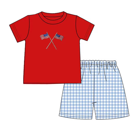 Boys Red, White and Blue Short Set