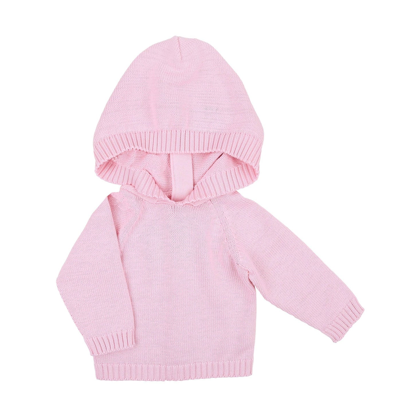 Essentials Knits Pink Hooded Zip Pullover: