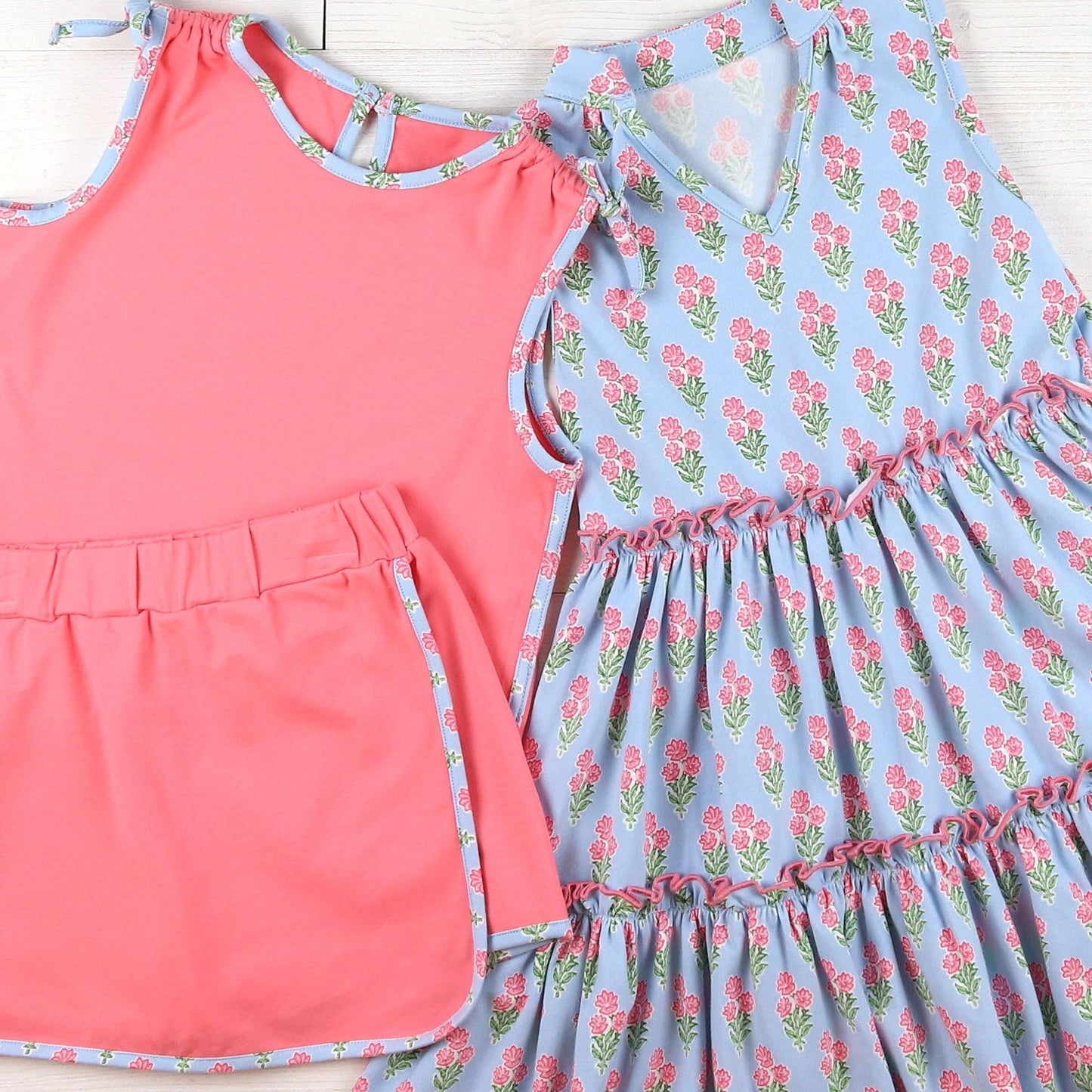 Coral Bouquet Skort Set