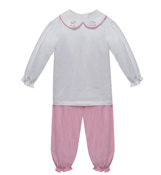 Girls Hand Stitched Dog House Cord Pants set