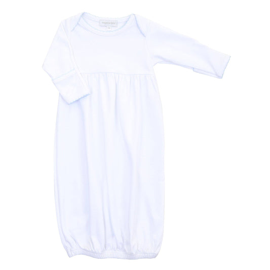 Magnolia Baby Solid Essentials White Blue Gown: