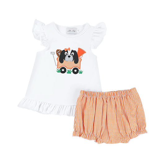 Girls Dog Football Diaper Set