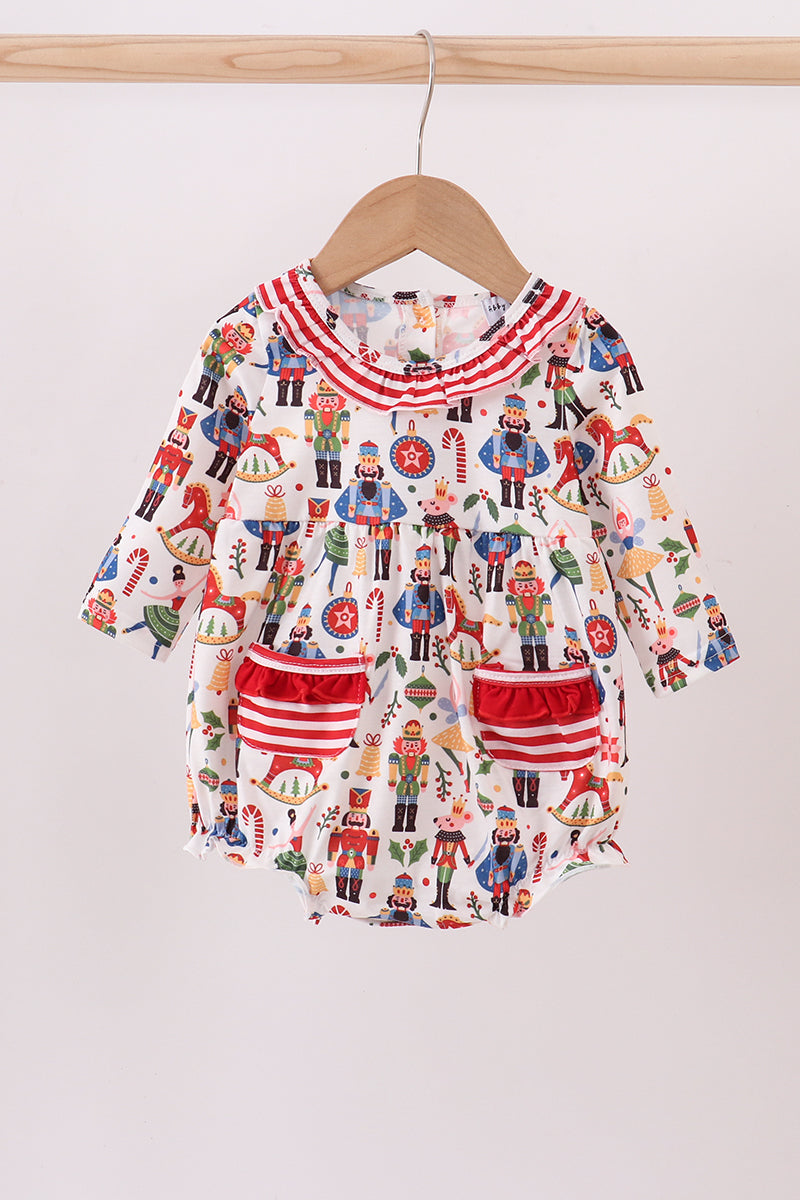 Nutcracker Print Ruffle Bubble