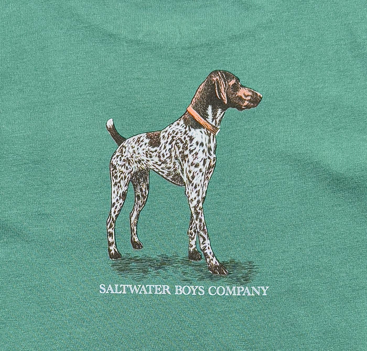 Pointer Hunting Dog Graphic Tee LS Green