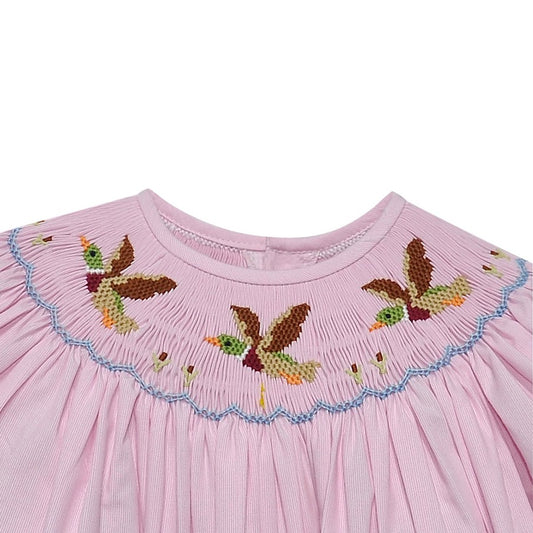 Girls Hand Smocked Duck Bubble