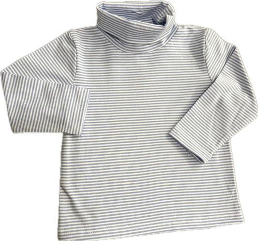 Blue and White Stripe Turtleneck