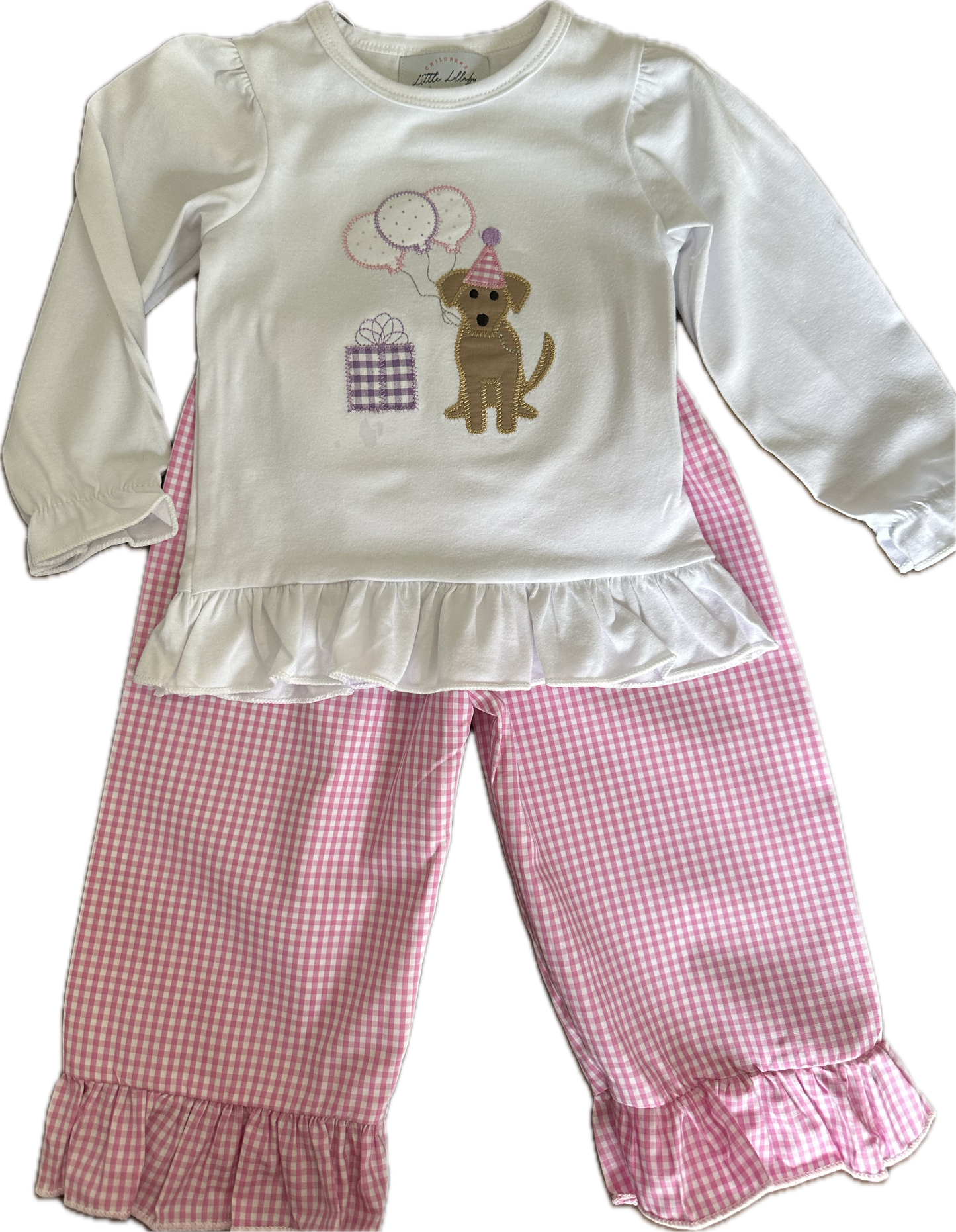 Girl’s Birthday Applique Pants Set