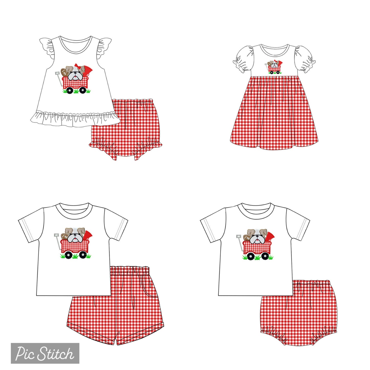Boys Bulldog Football Short Set
