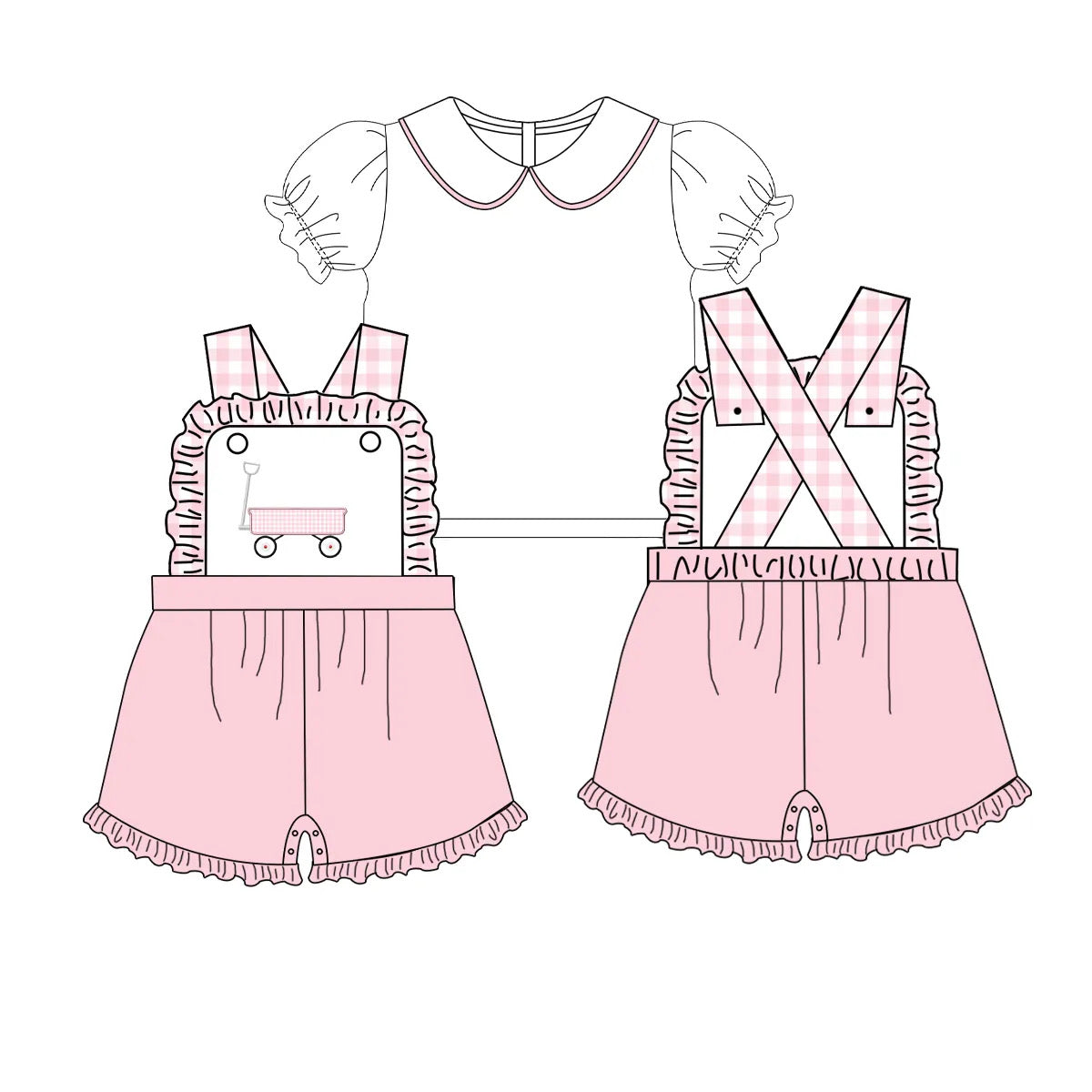 Girls Wagon Romper with Undershirt