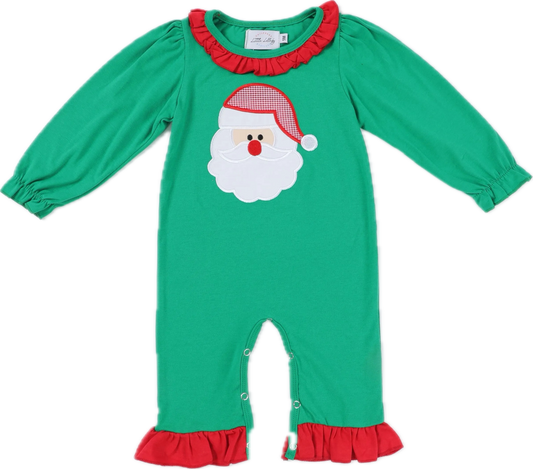 Girls Applique Santa Clause Longall