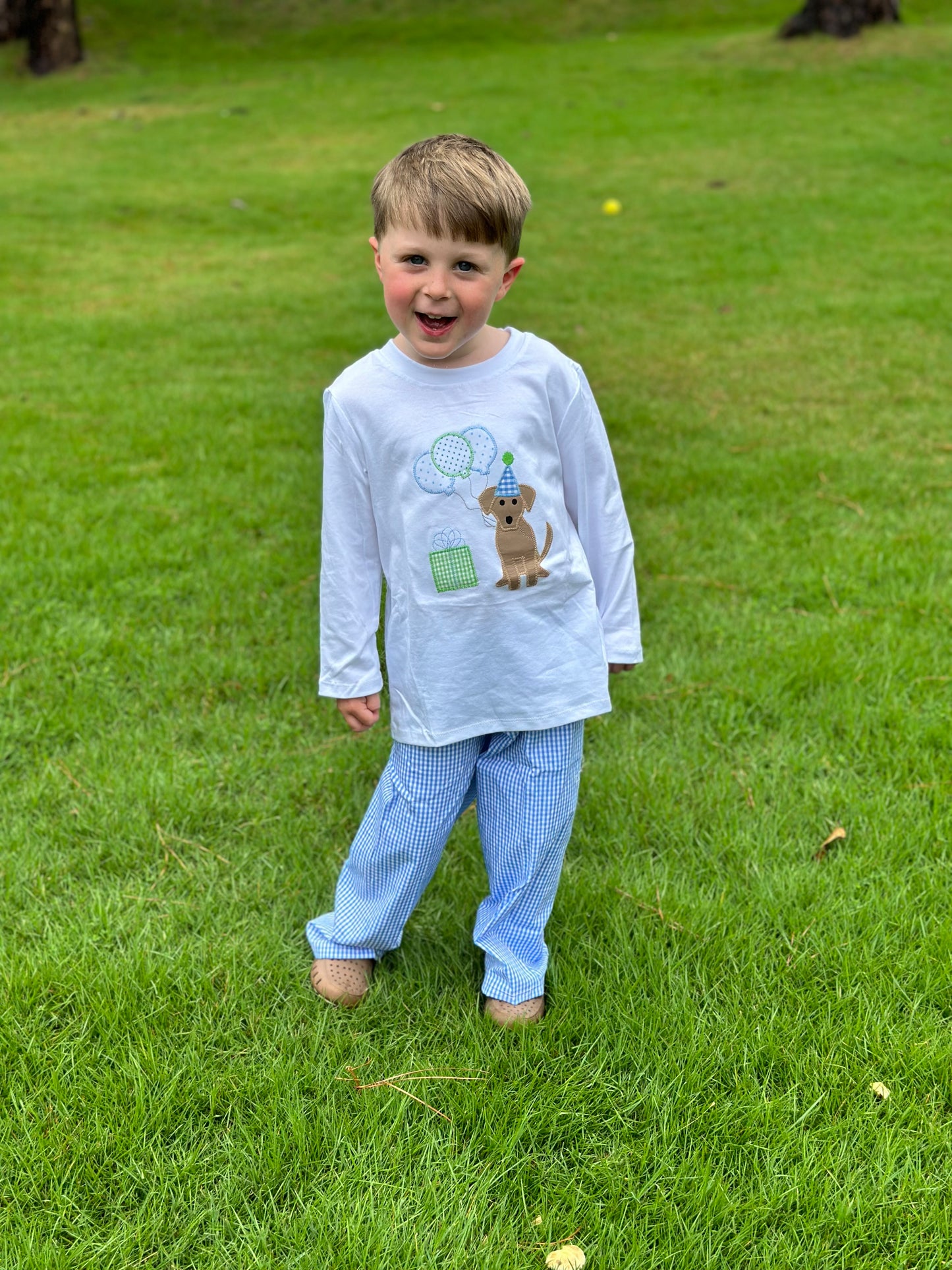 Boy’s Birthday Applique Pants Set