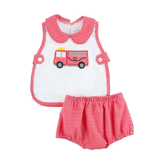 Boys Firetruck Diaper Set