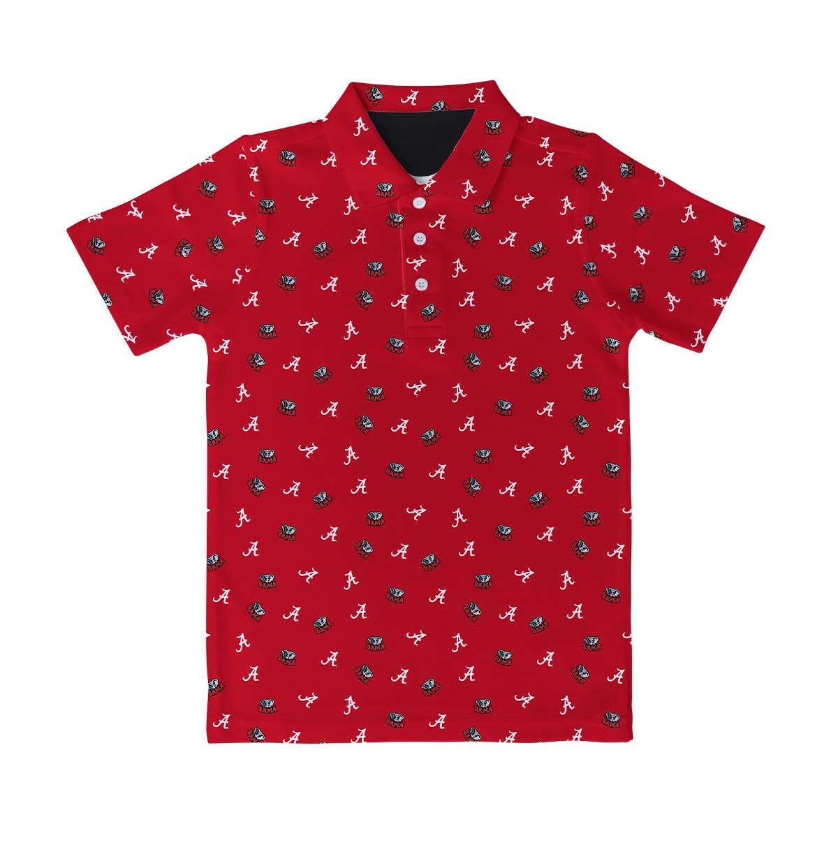 Alabama Crimson Tide Repeat Logo Short Sleeve Polo Shirt