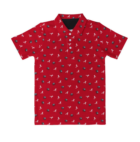 Alabama Crimson Tide Repeat Logo Short Sleeve Polo Shirt