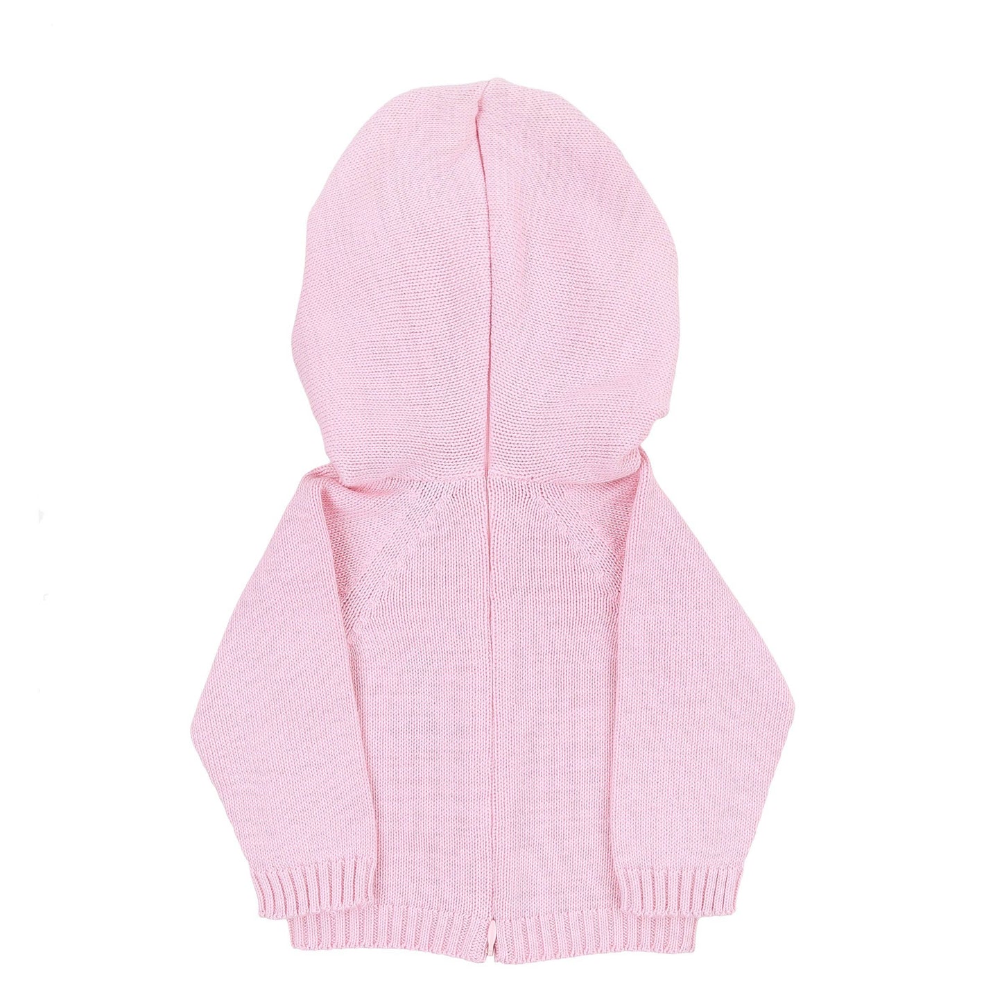 Essentials Knits Pink Hooded Zip Pullover: