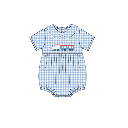 Boys Gingham Train Bubble