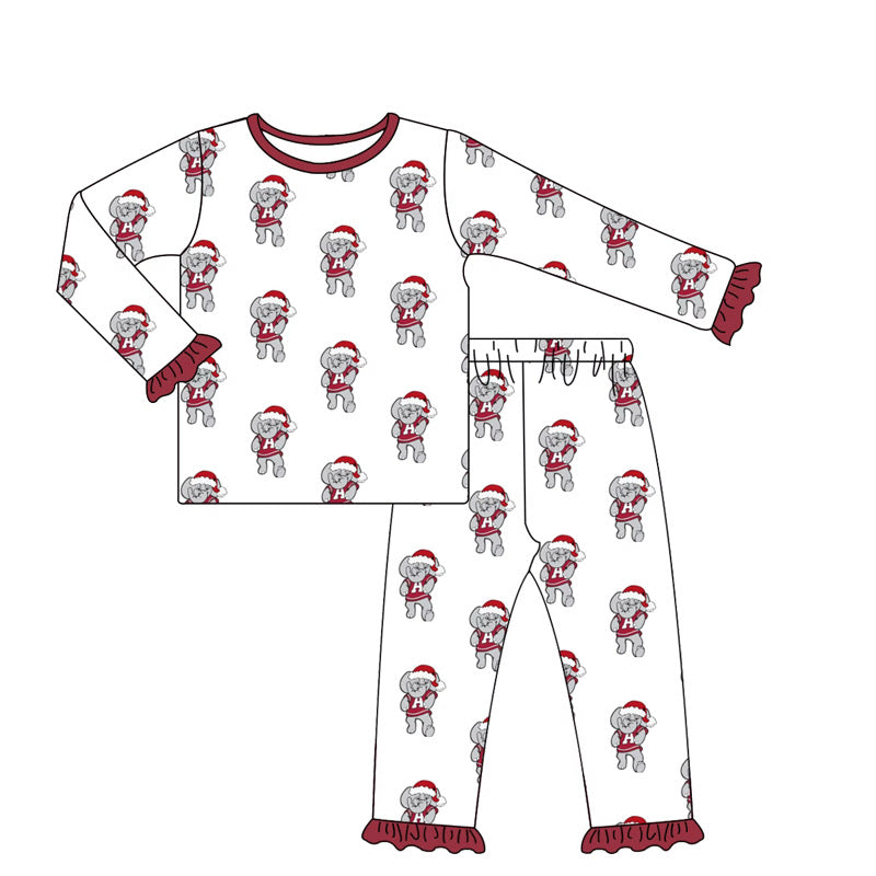 Girls Elephant Santa Hat Pajamas Preorder