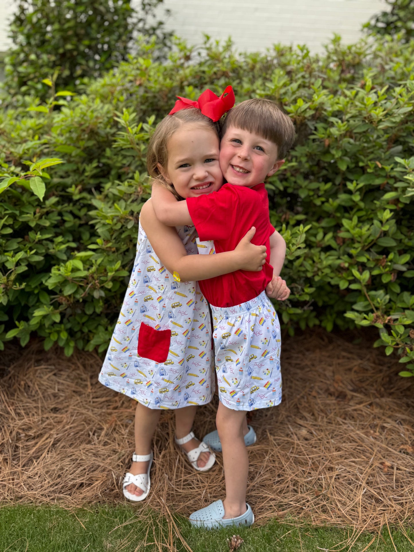 Girls Hand Painted Back to School Dress