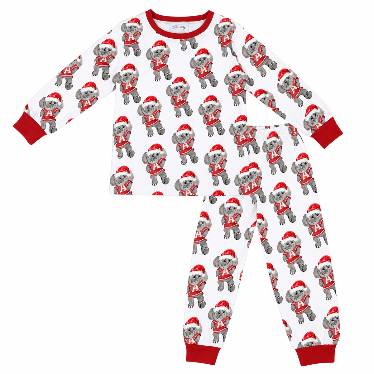 Santa Elephant Mascot Two Piece Pajamas Preorder