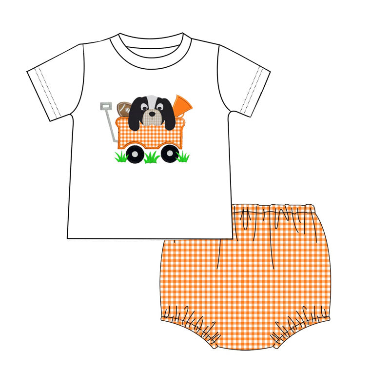Boys Dog Football Diaper Set
