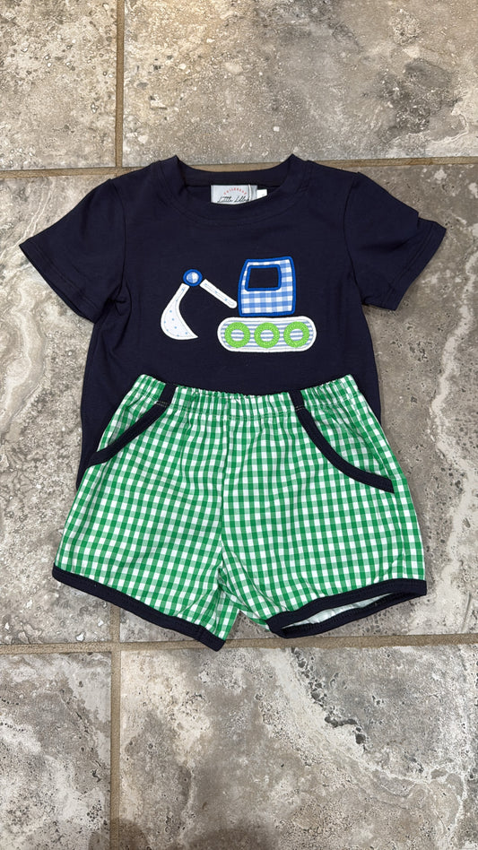 Boy’s Construction Applique Short Set