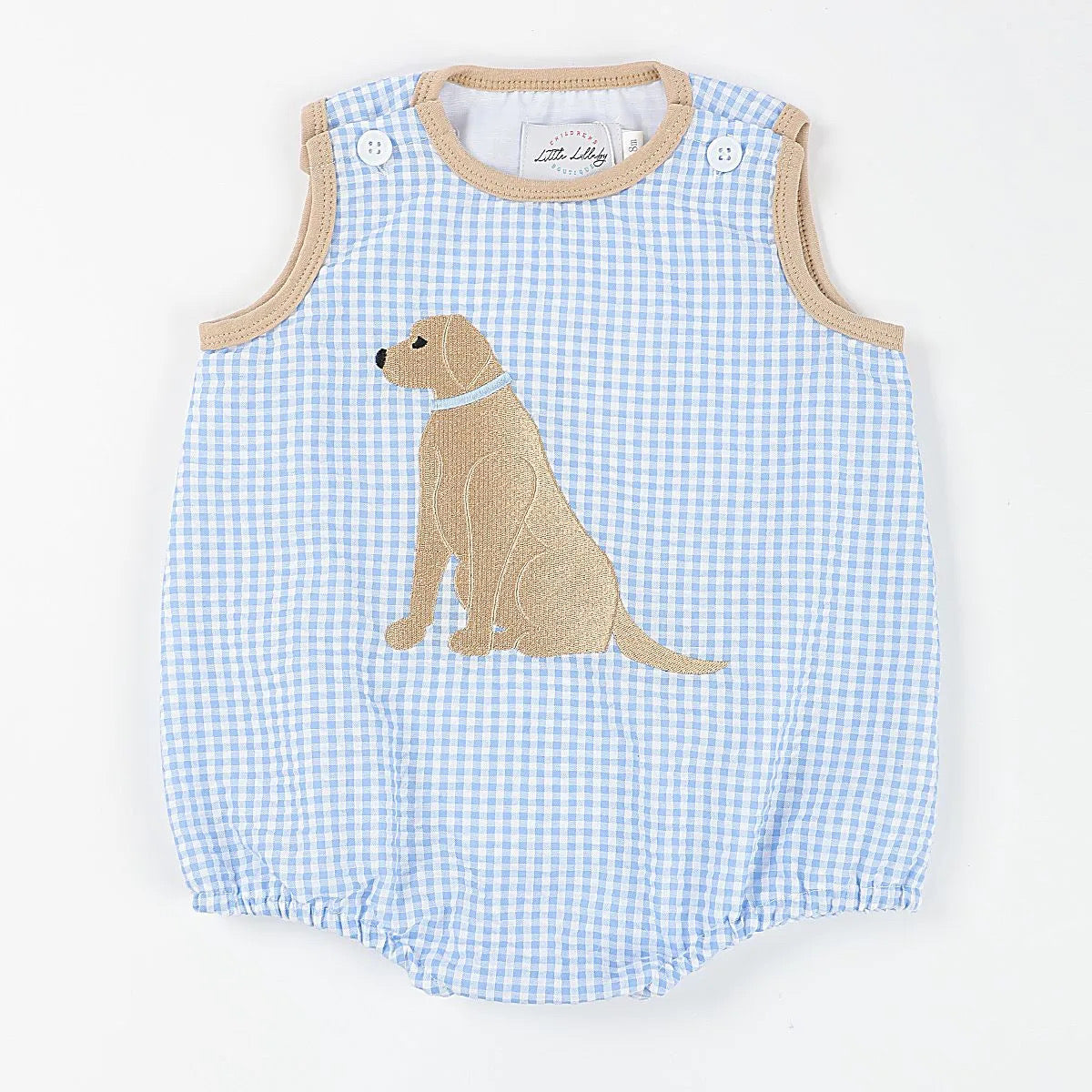 Boys Blue Gingham Dog Bubble