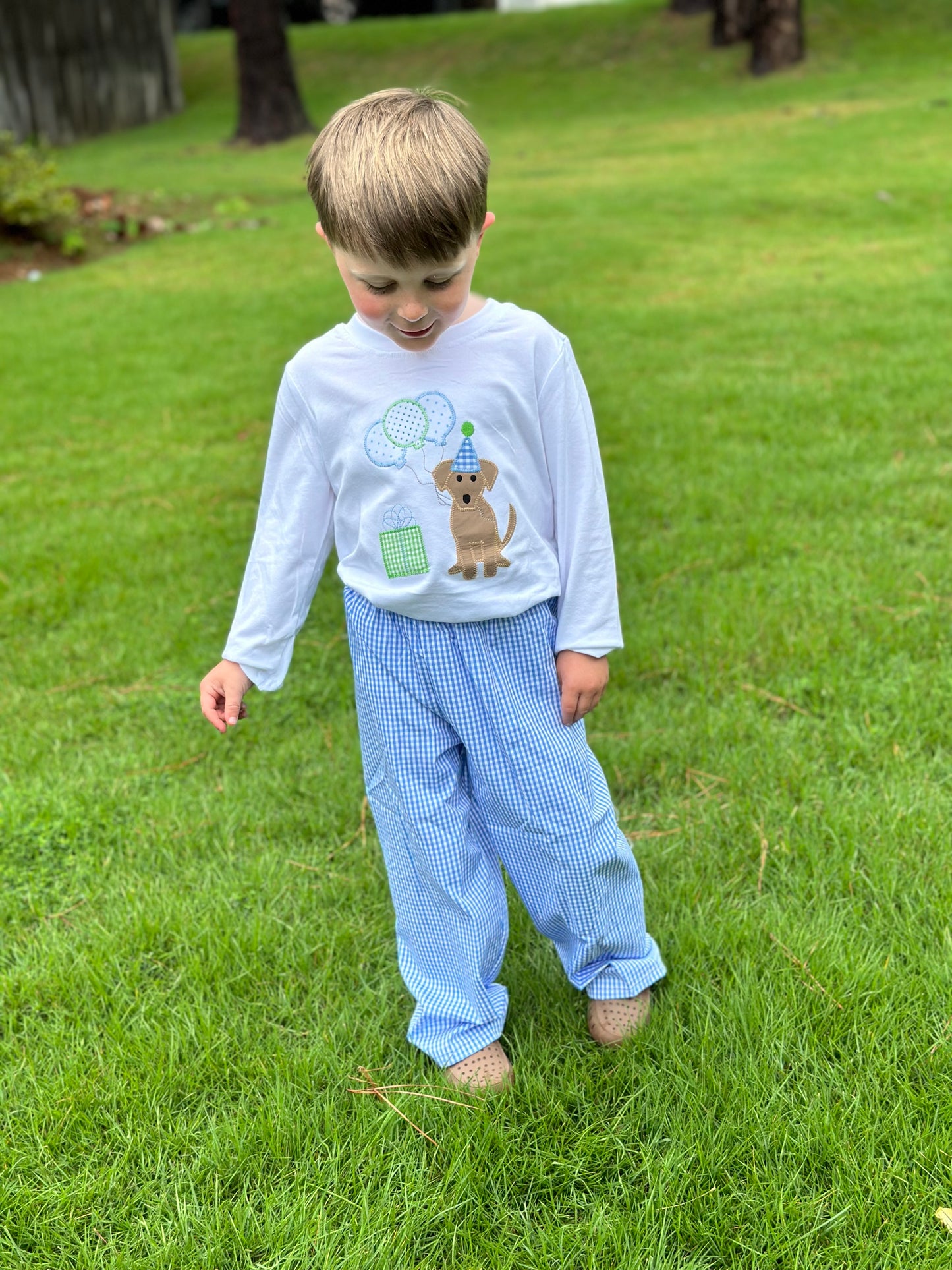 Boy’s Birthday Applique Pants Set